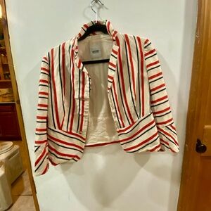 Vintage Moschino Cheap & Chic Striped Circus Blazer Linen Jacket IT 42 Med